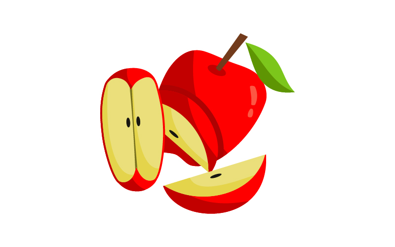 Red apple Fruit Slice Logo