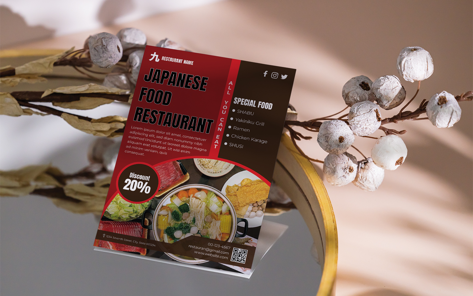 Japanese Food Flyer Template