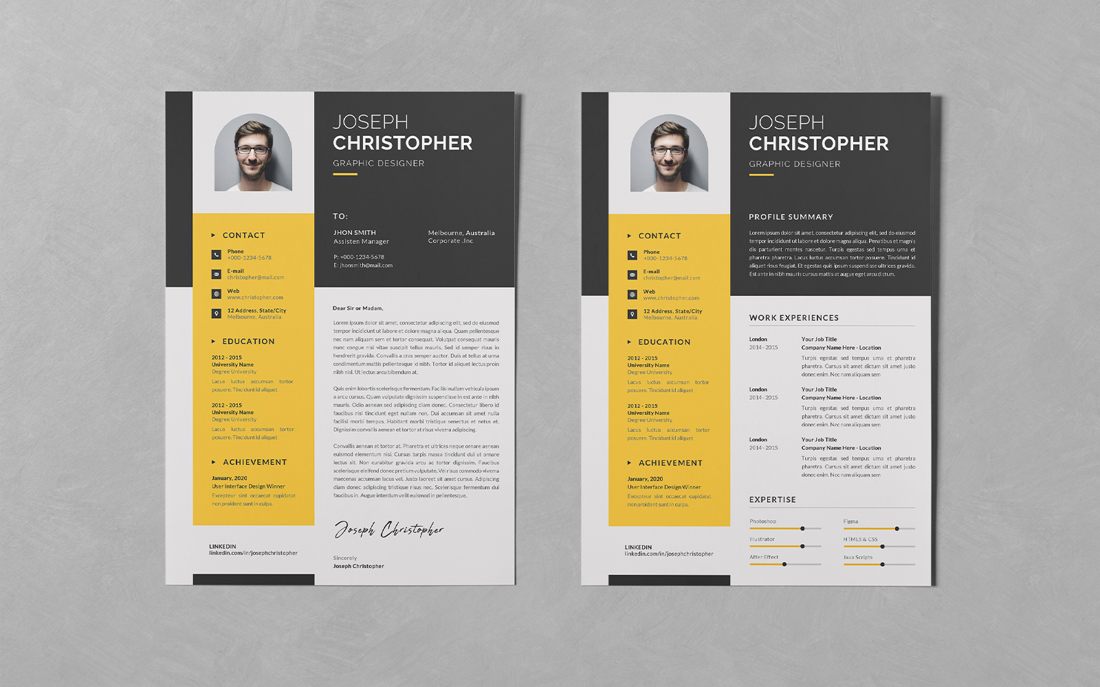 Resume/CV PSD Design Templates Vol 137