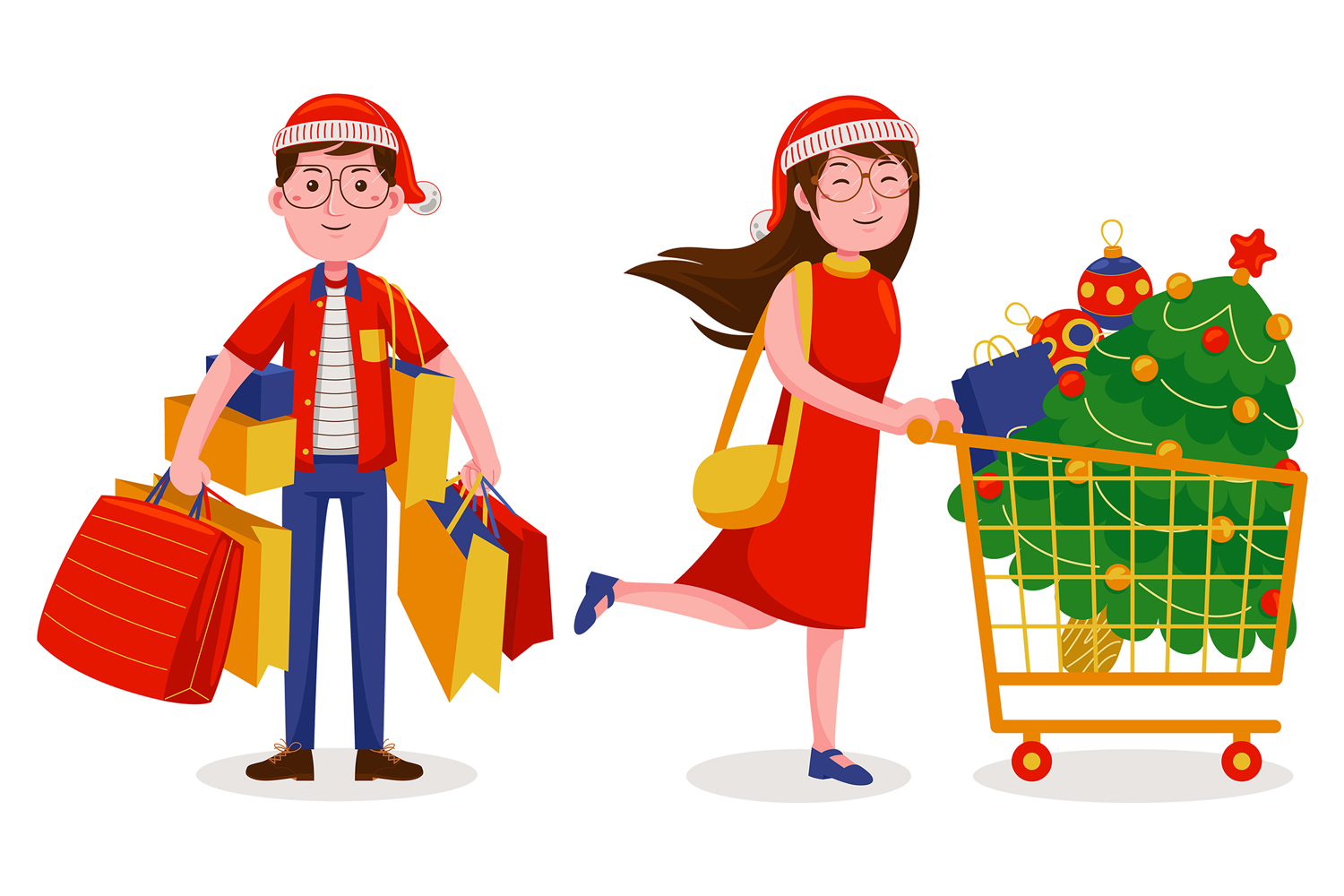 Christmas Shopping Vector Illustration #01