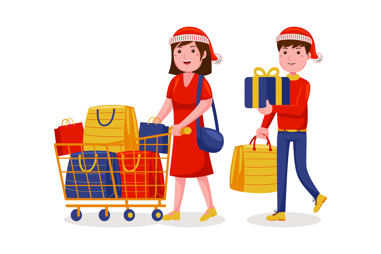 Christmas Shopping Vector Illustration #03