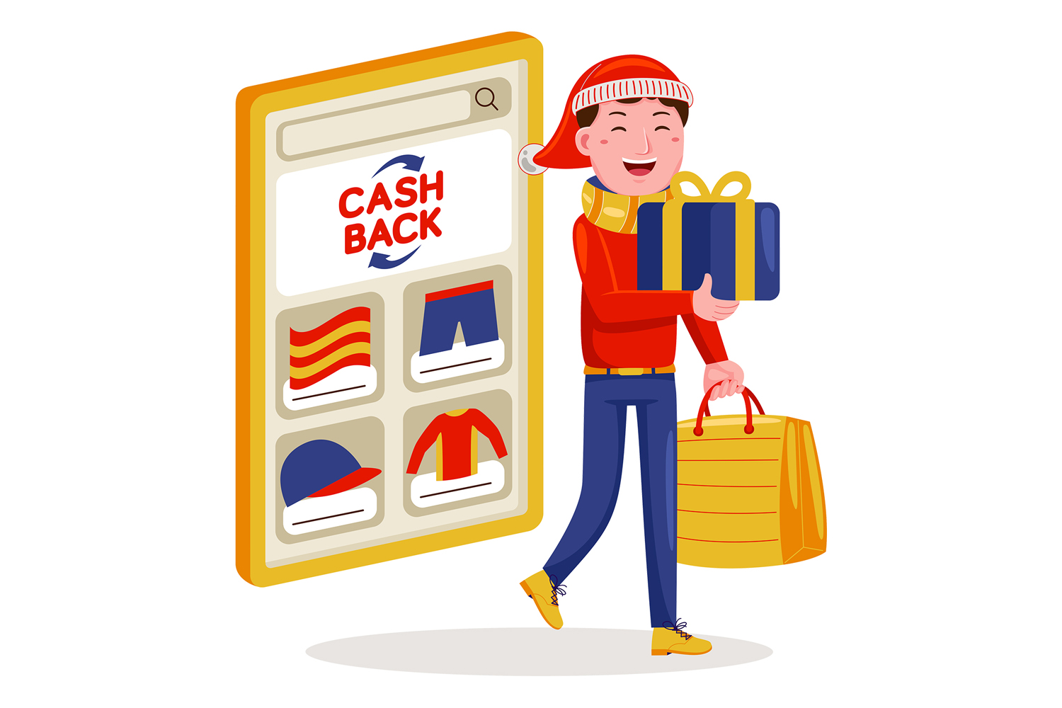Christmas Online Shopping Vector Illustration #04