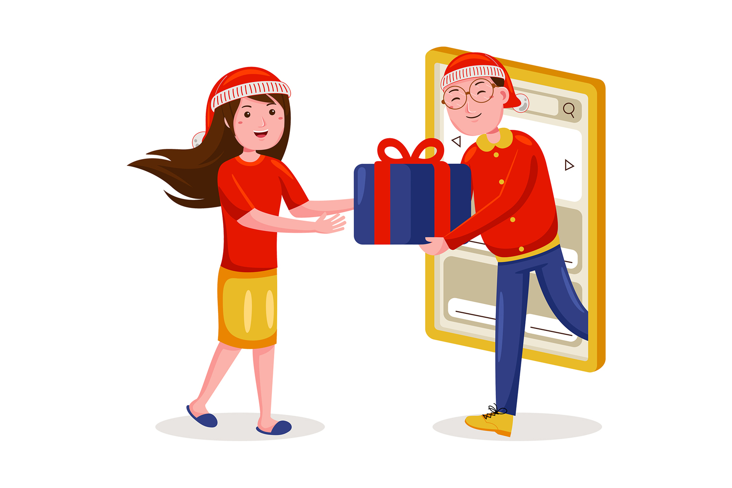Christmas Online Shopping Vector Illustration #05