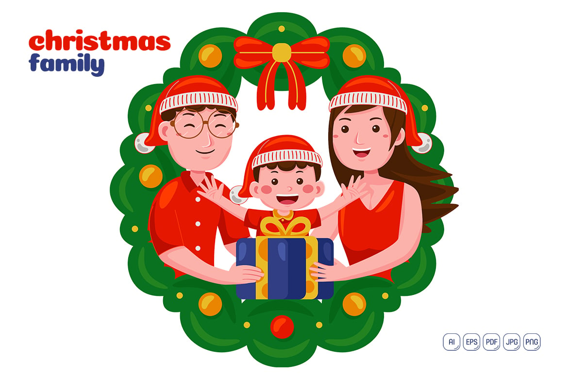 Christmas Family Vector Illustration