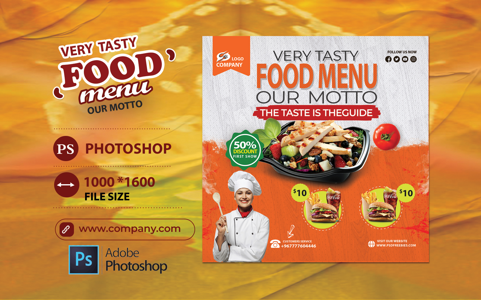 Square Flyer Template For Catering Services Fast Food And Free Delivery