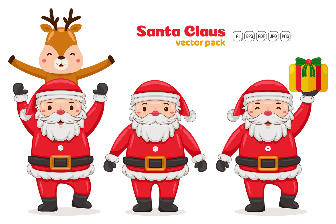 Santa Claus Characters Vector Pack #01
