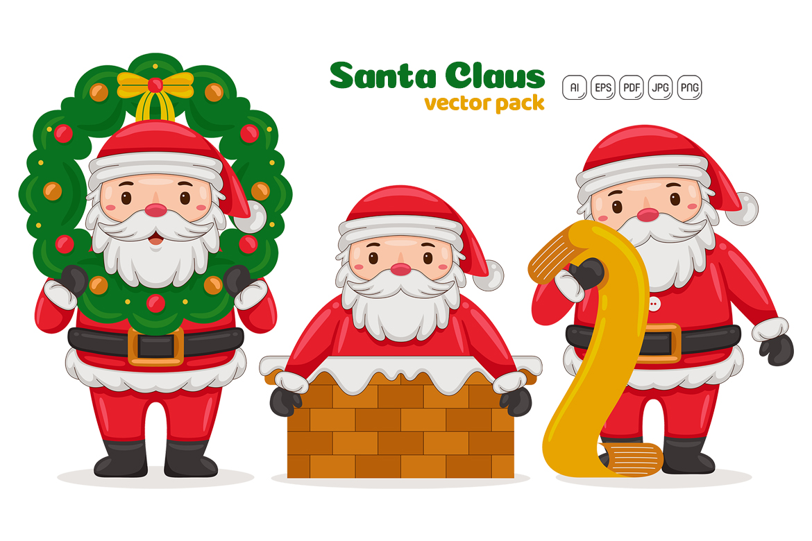 Santa Claus Characters Vector Pack #02