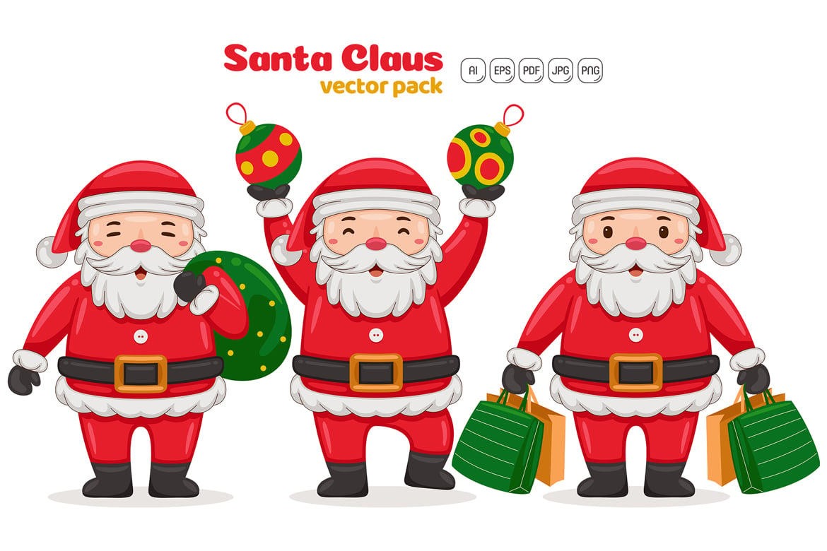 Santa Claus Characters Vector Pack #03