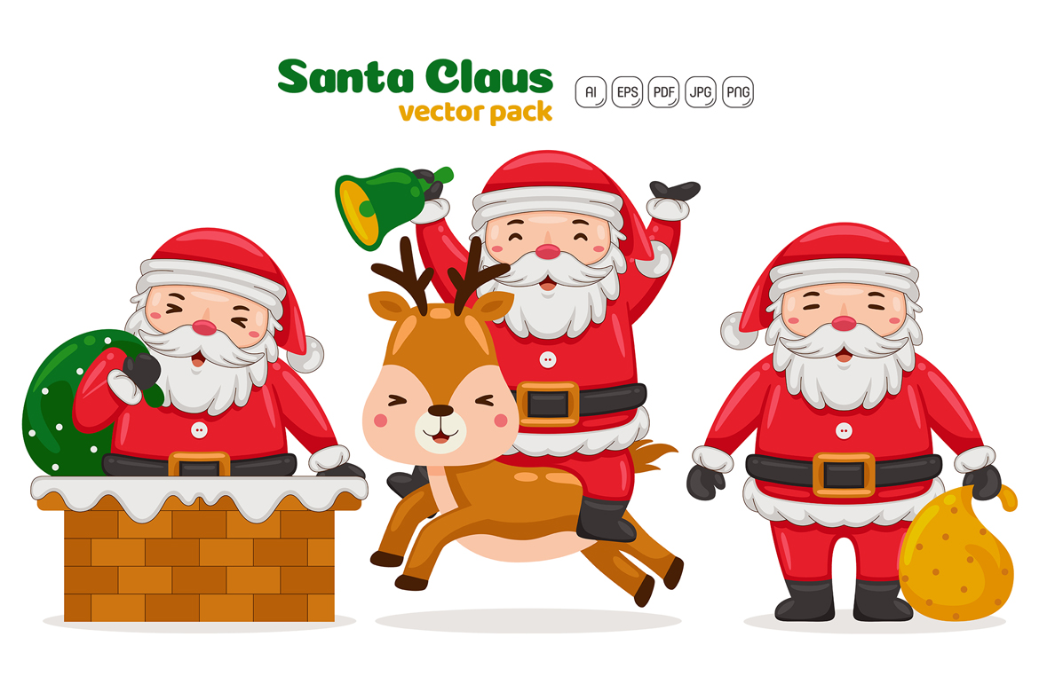 Santa Claus Characters Vector Pack #04