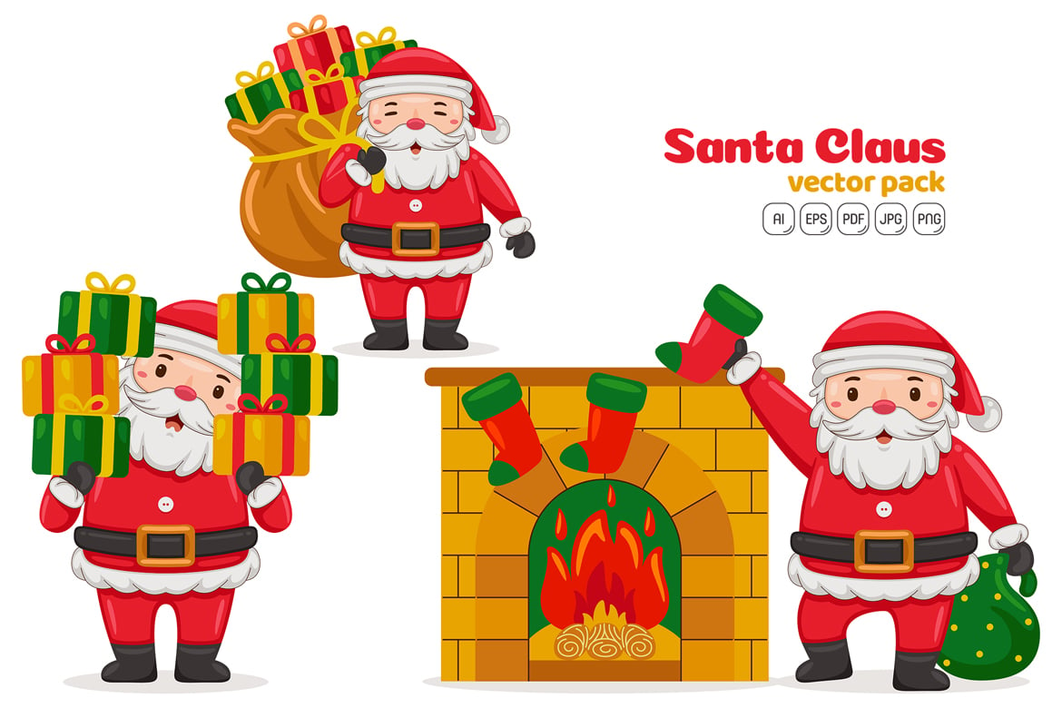 Santa Claus Characters Vector Pack #07