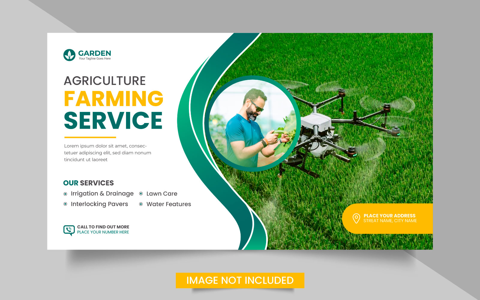 Agriculture service web banner  or lawn mower gardening landscaping banner vector