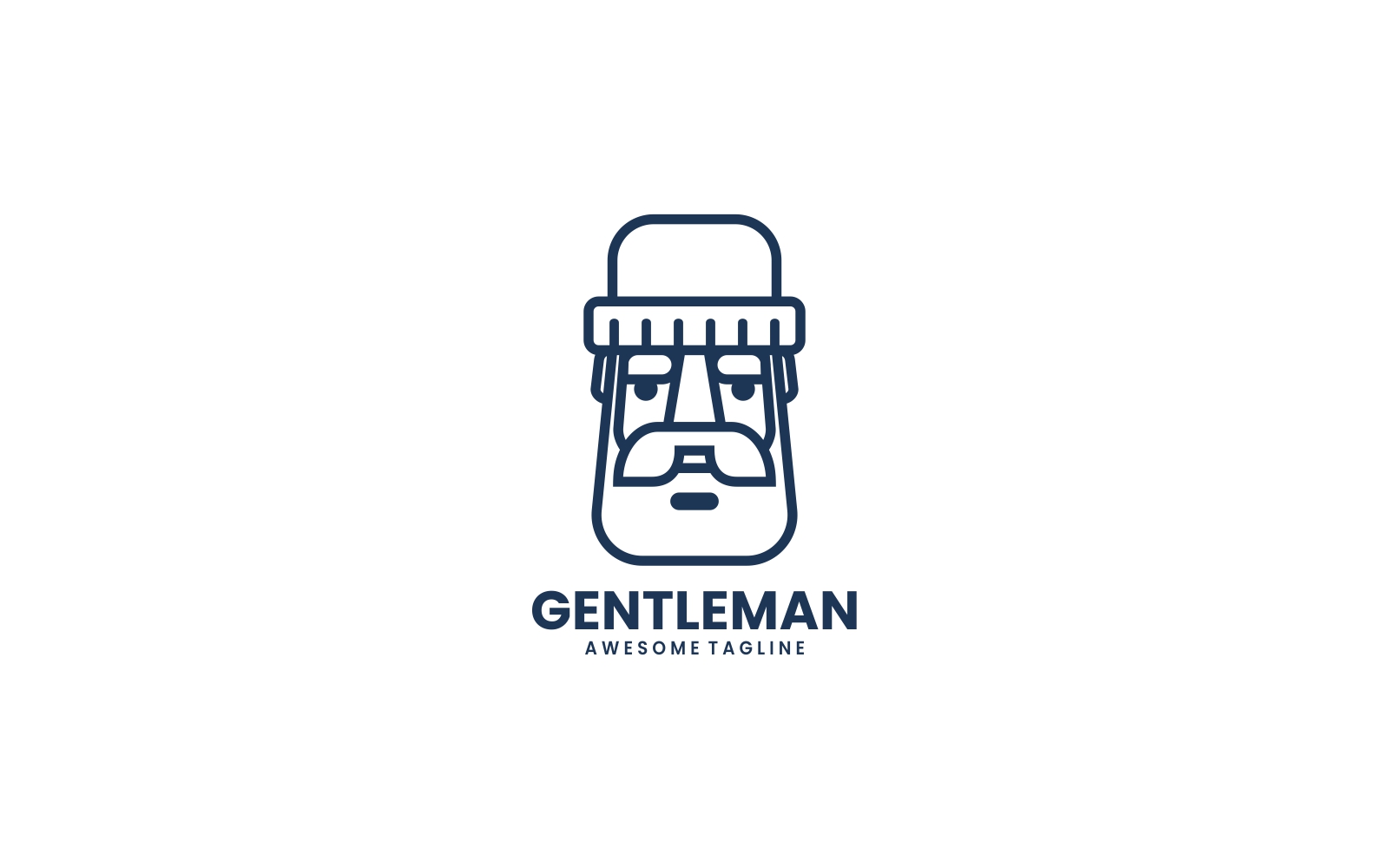Gentleman Line Art Logo Style