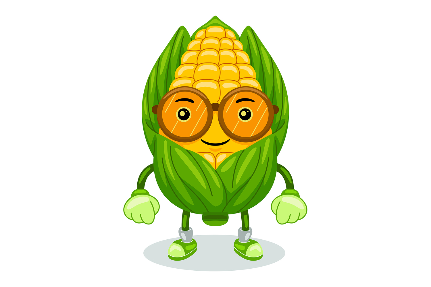 Corn Mascot Character Vector Illustration