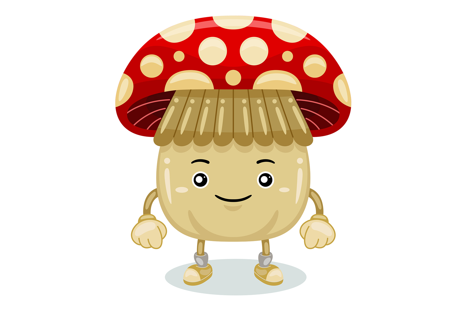 Mushroom Mascot Character Vector Illustration