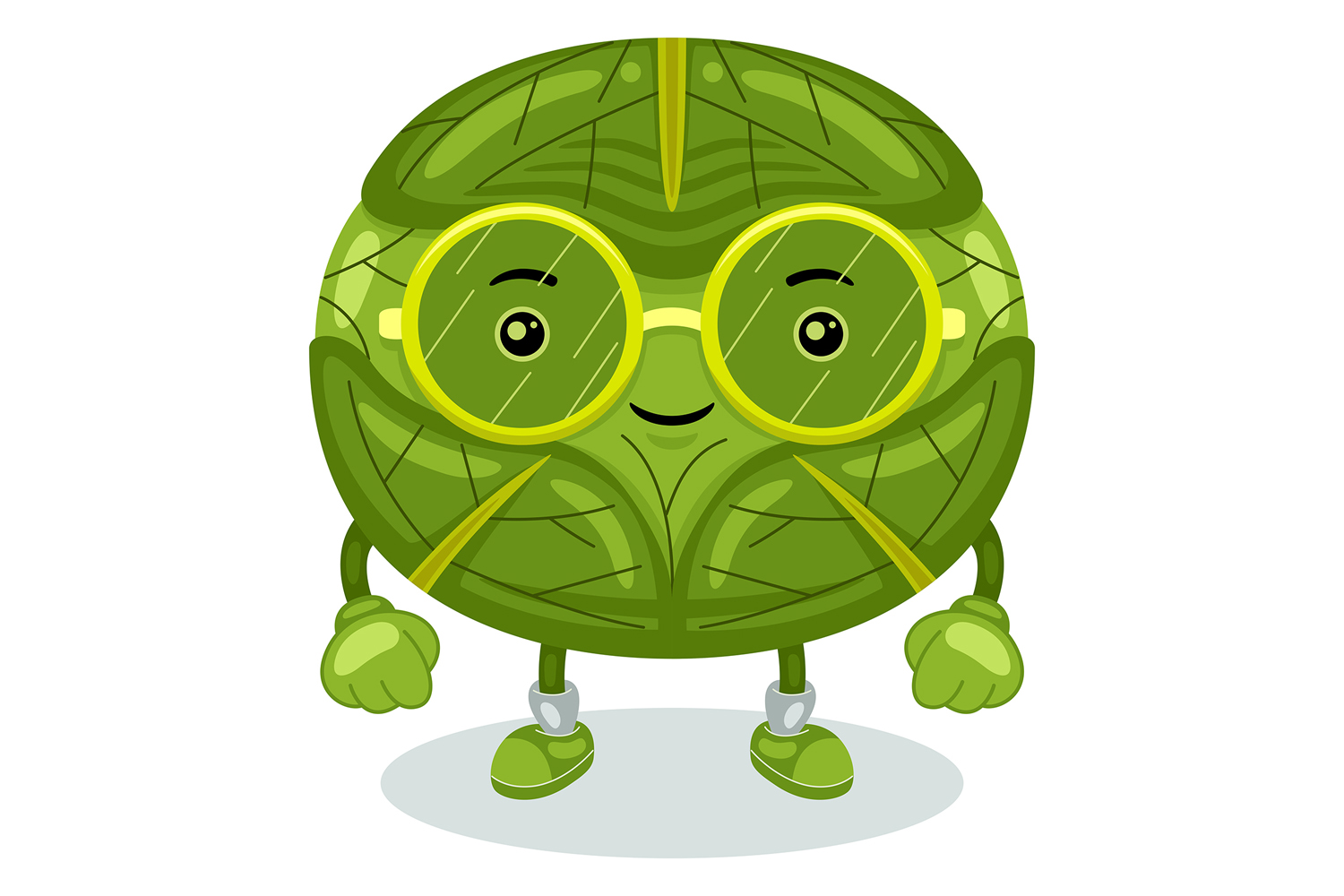 Cabbage Mascot Character Vector Illustration