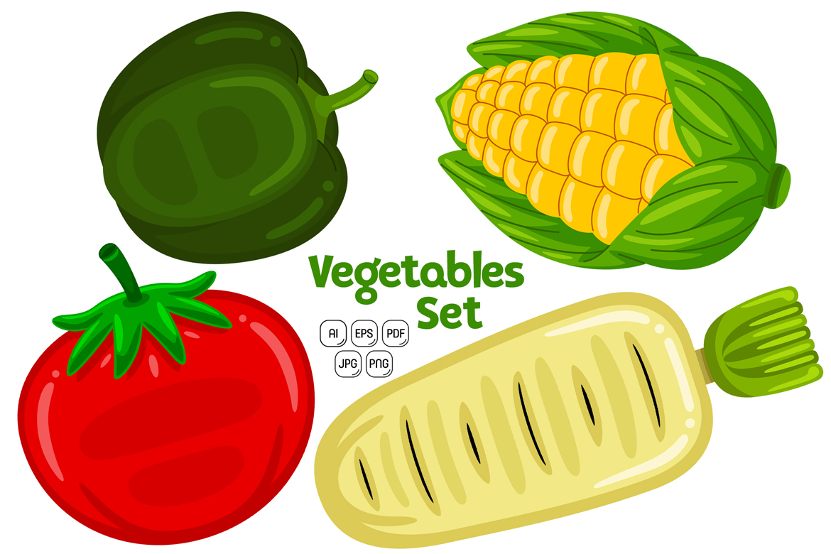 Cute Vegetables Pack Vector #02