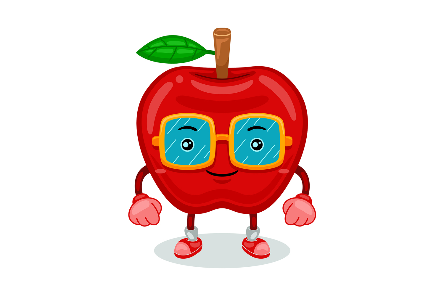 Apple Mascot Character Vector Illustration