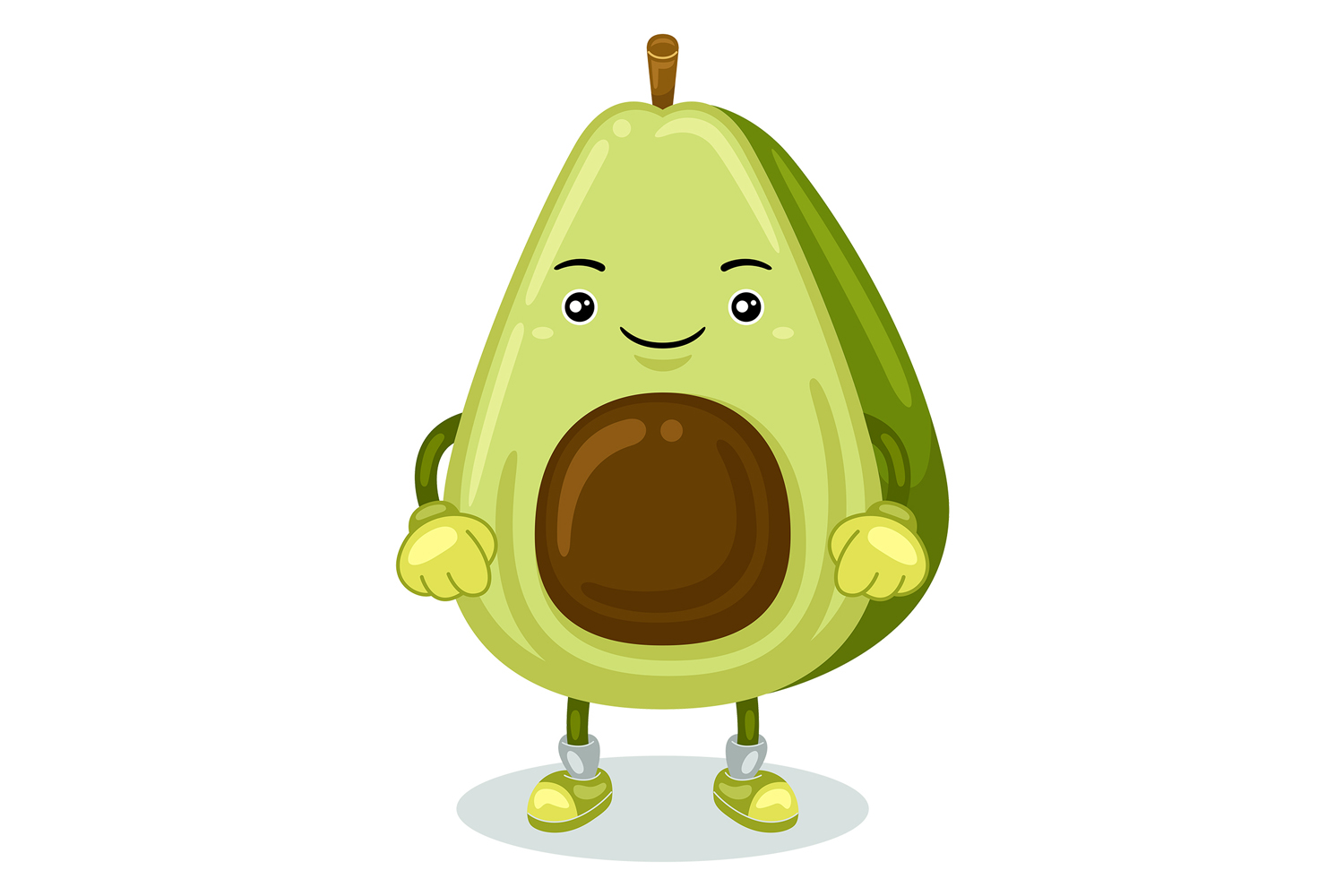 Avocado Mascot Character Vector Illustration