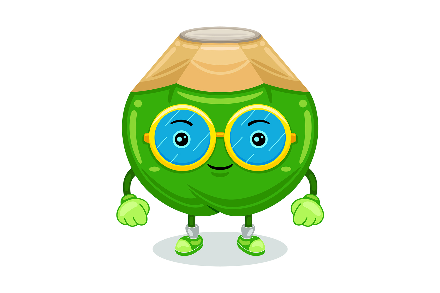 Coconut Mascot Character Vector Illustration