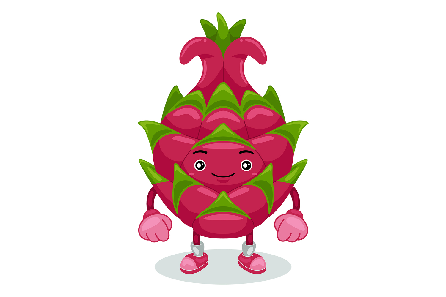 Dragonfruit Mascot Character Vector Illustration