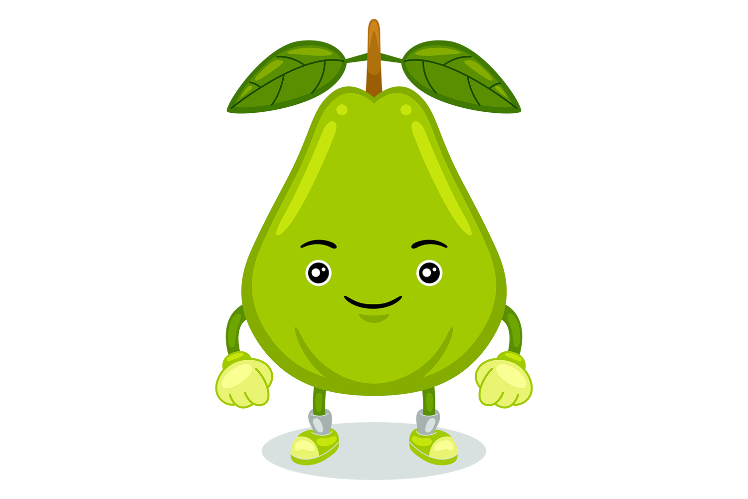 Pear Mascot Character Vector Illustration