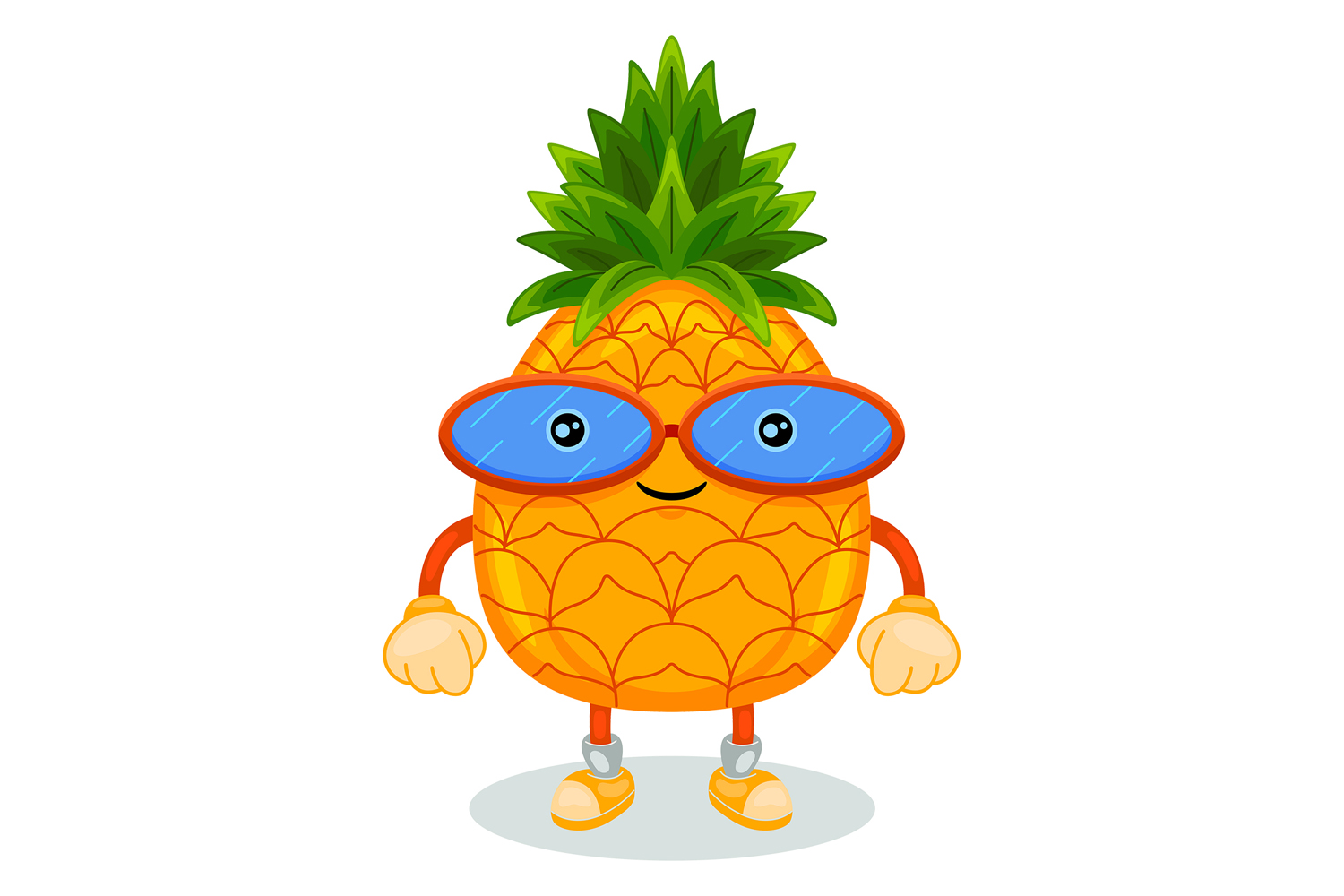 Pineapple Mascot Character Vector Illustration