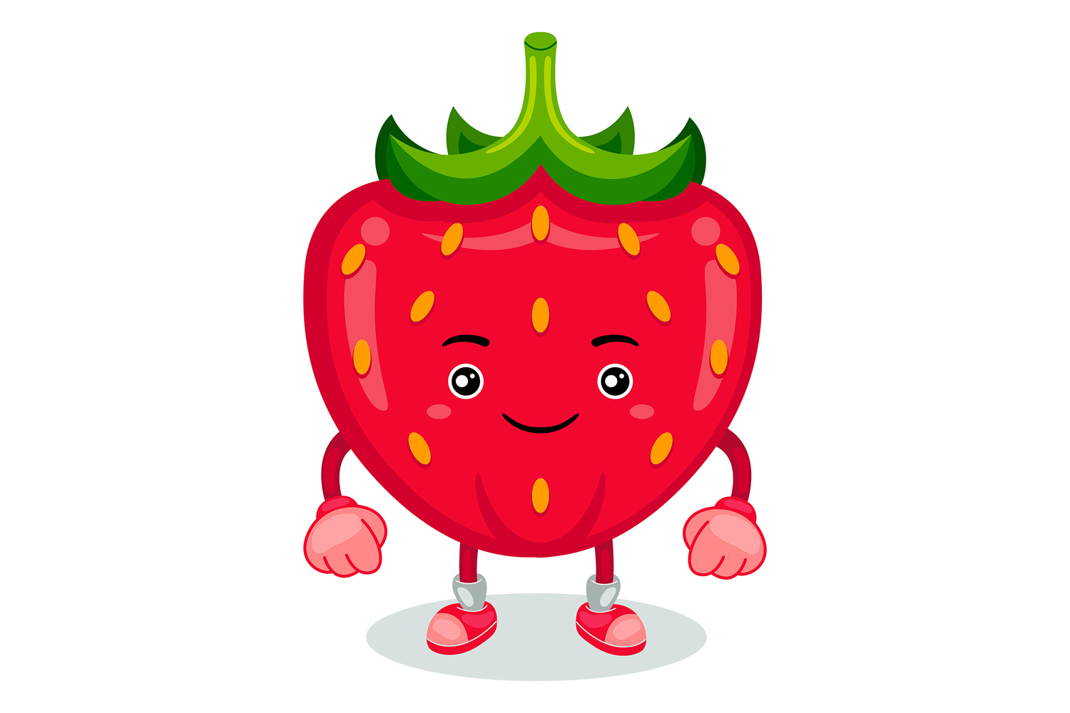 Strawberry Mascot Character Vector Illustration