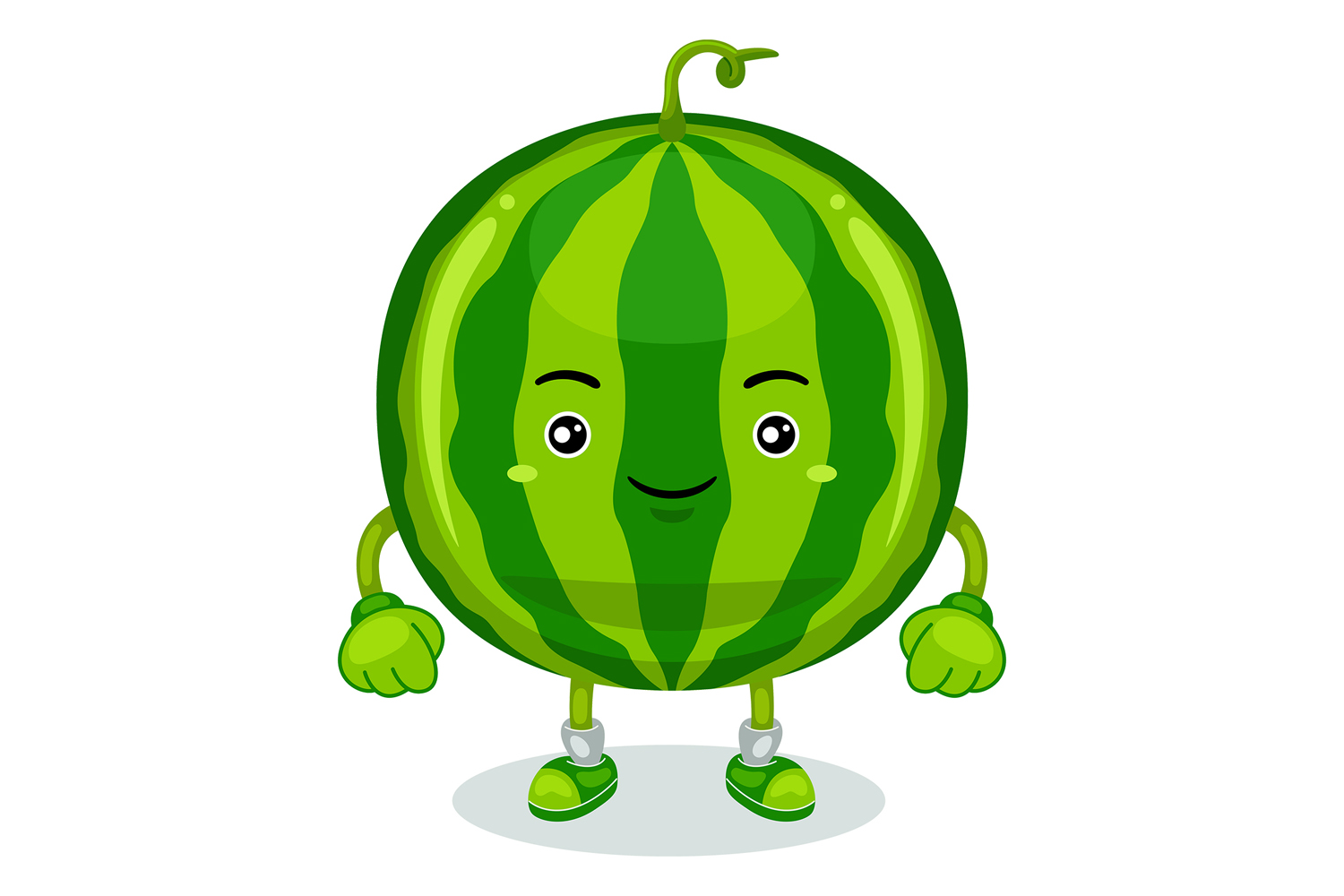 Watermelon Mascot Character Vector Illustration