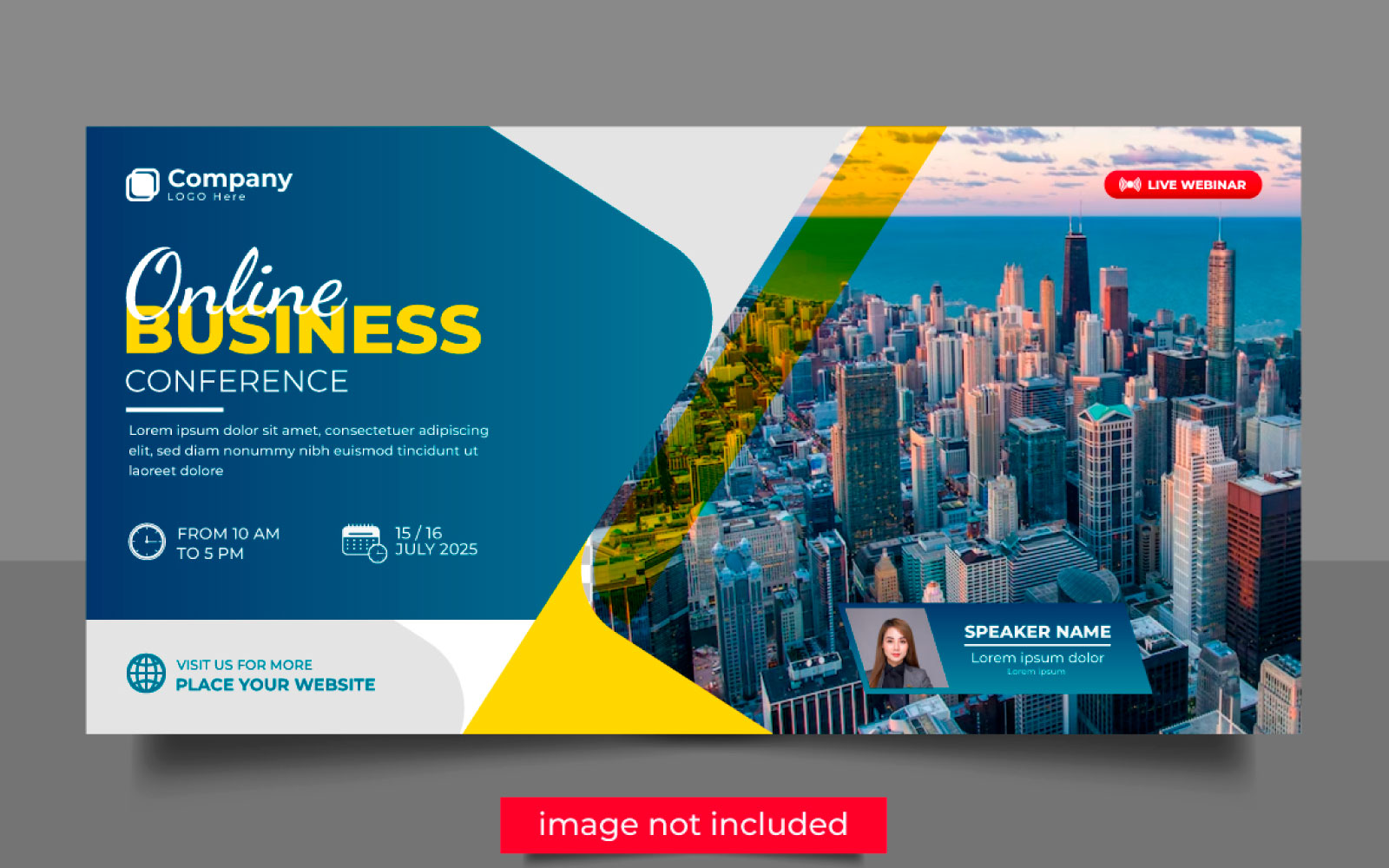 conference flyer  or horizontal flyer and invitation banner live webinar