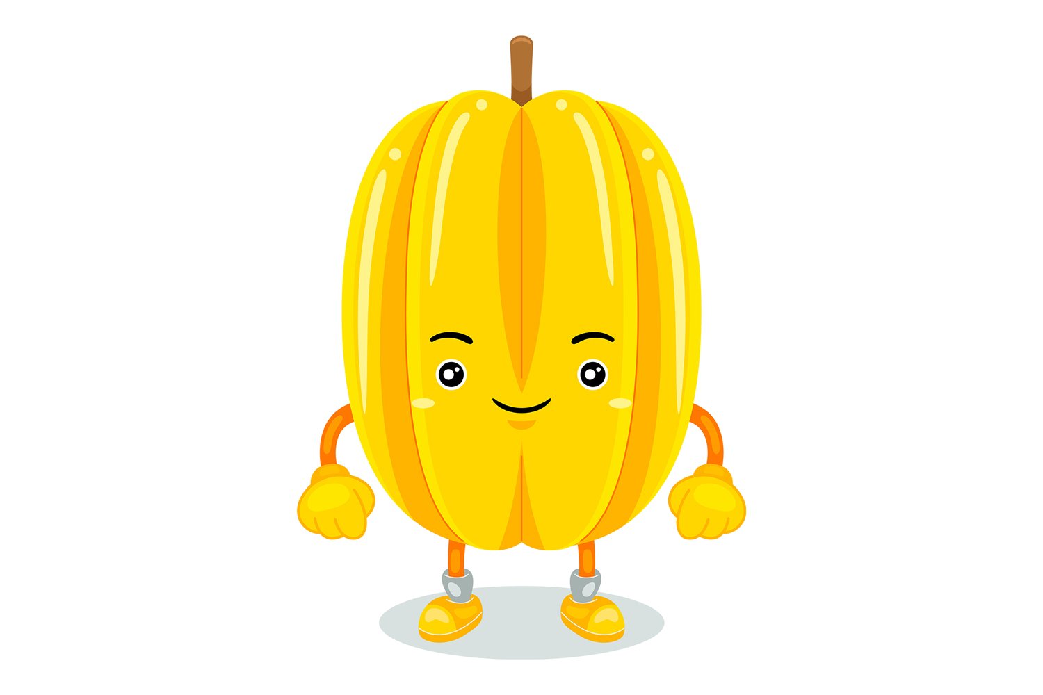 Starfruit Mascot Character Vector Illustration