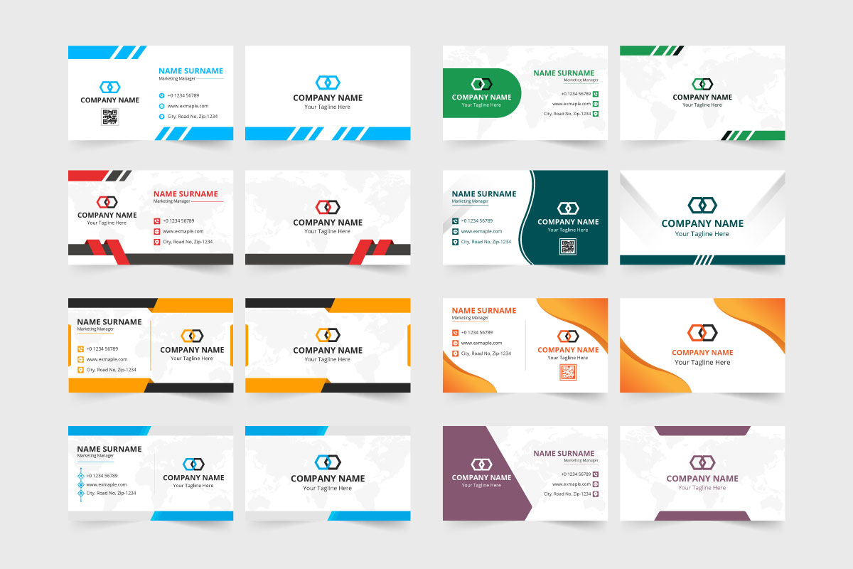 Company business card collection vector