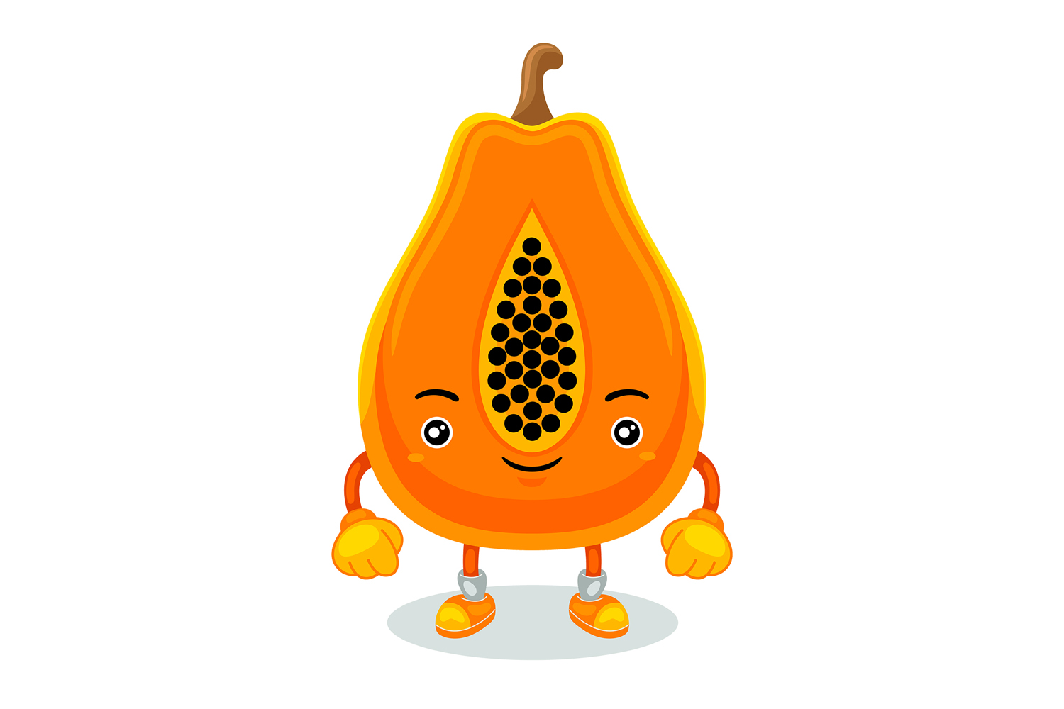 Papaya Mascot Character Vector Illustration