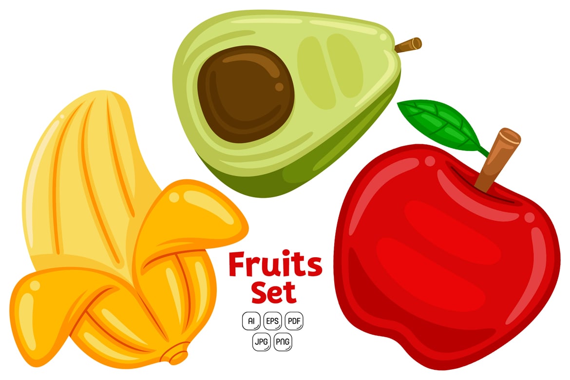 Cute Fruits Pack Vector #01