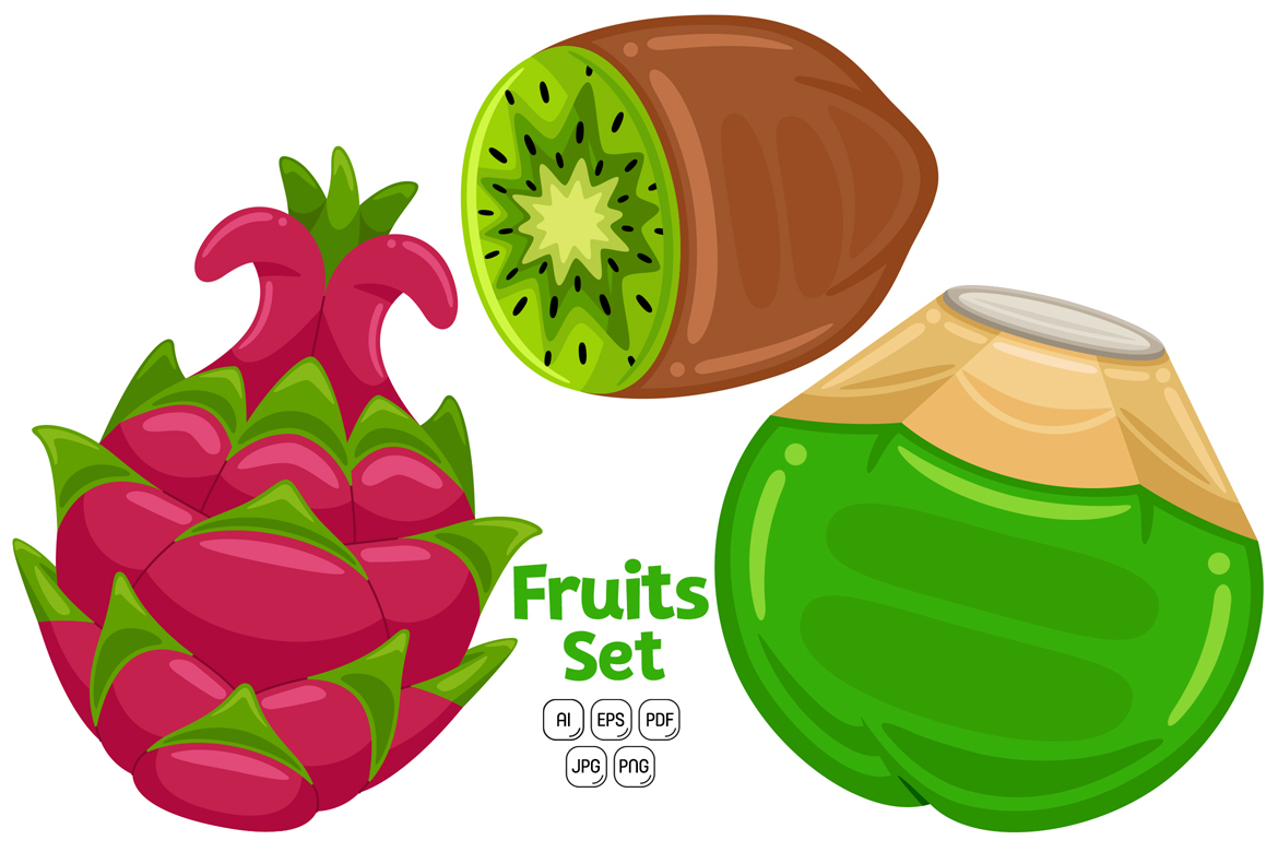 Cute Fruits Pack Vector #02