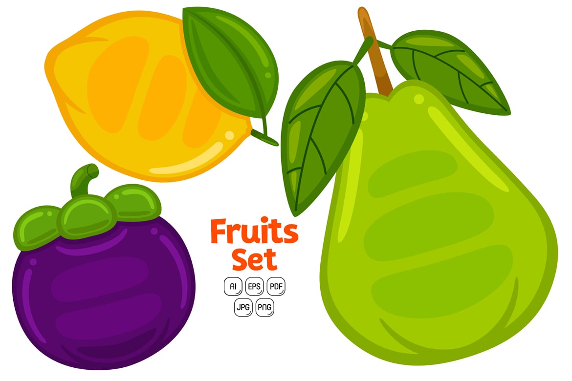 Cute Fruits Pack Vector #03