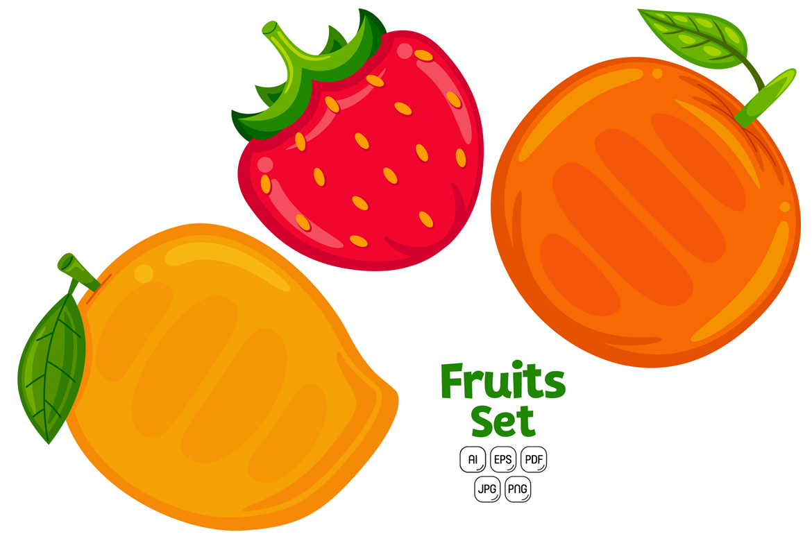 Cute Fruits Pack Vector #04