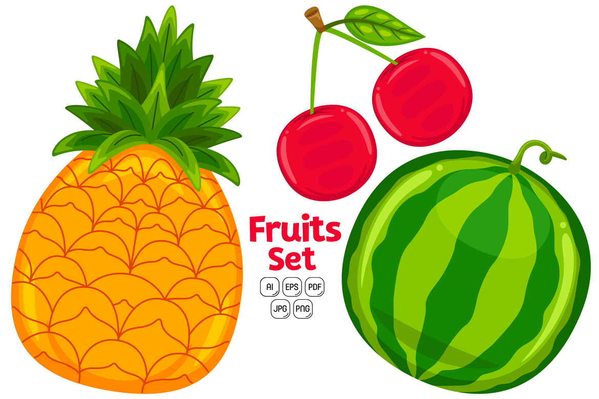 Cute Fruits Pack Vector #05