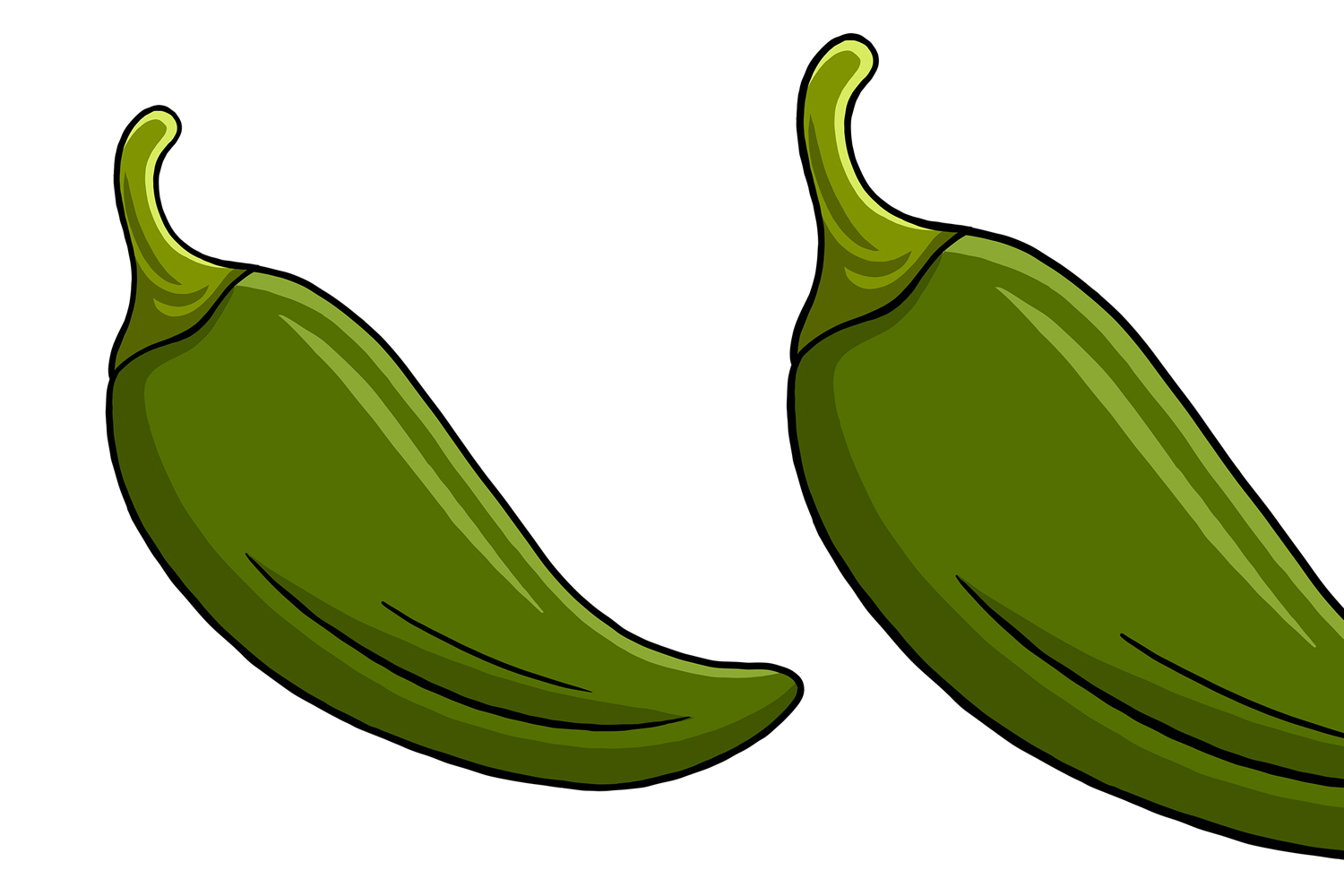 Green Hot Chilli Pepper Vector Illustration