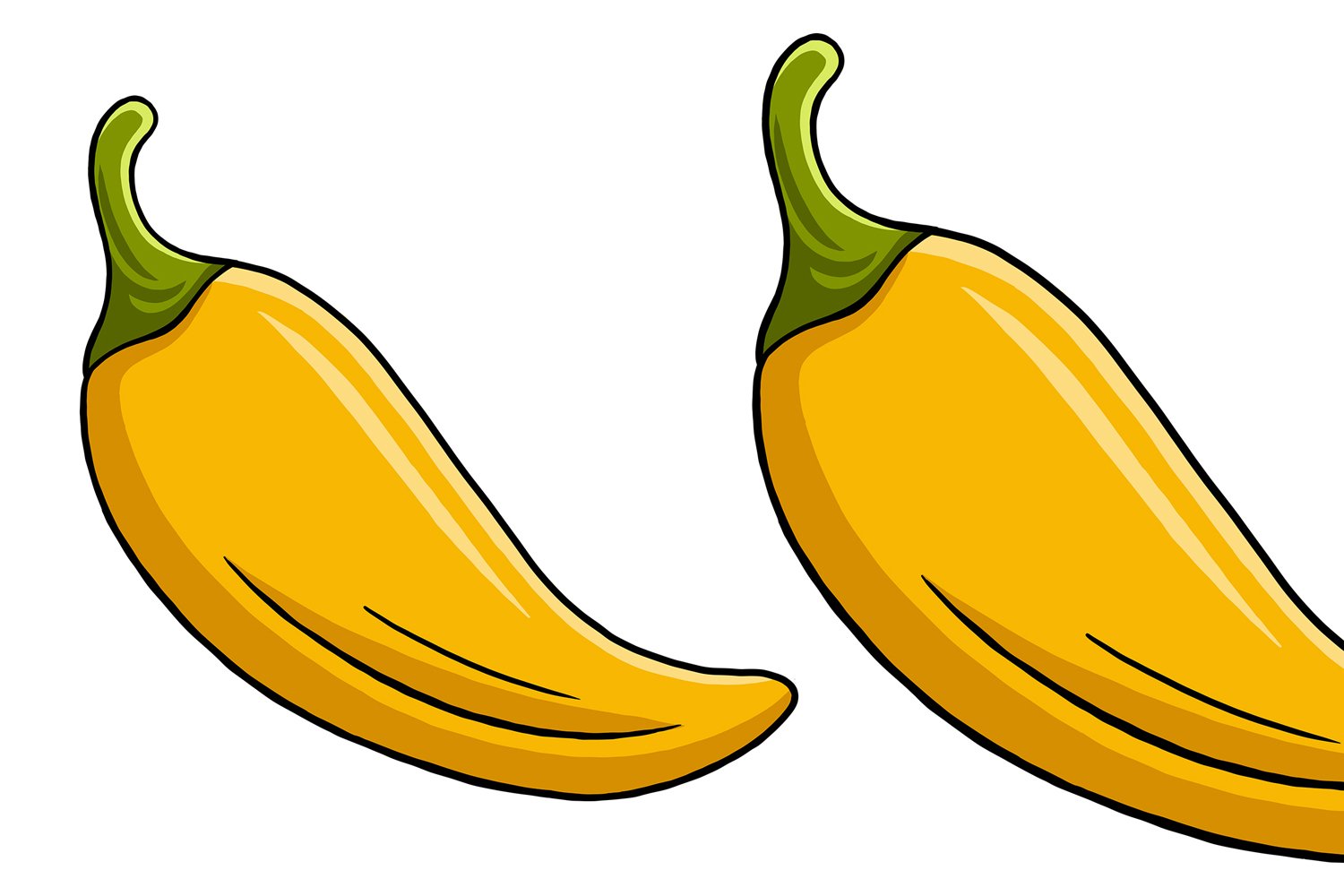 Yellow Hot Chilli Pepper Vector Illustration