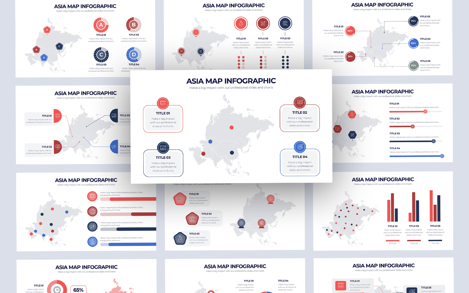 Asia Map Vector Infographic PowerPoint Template
