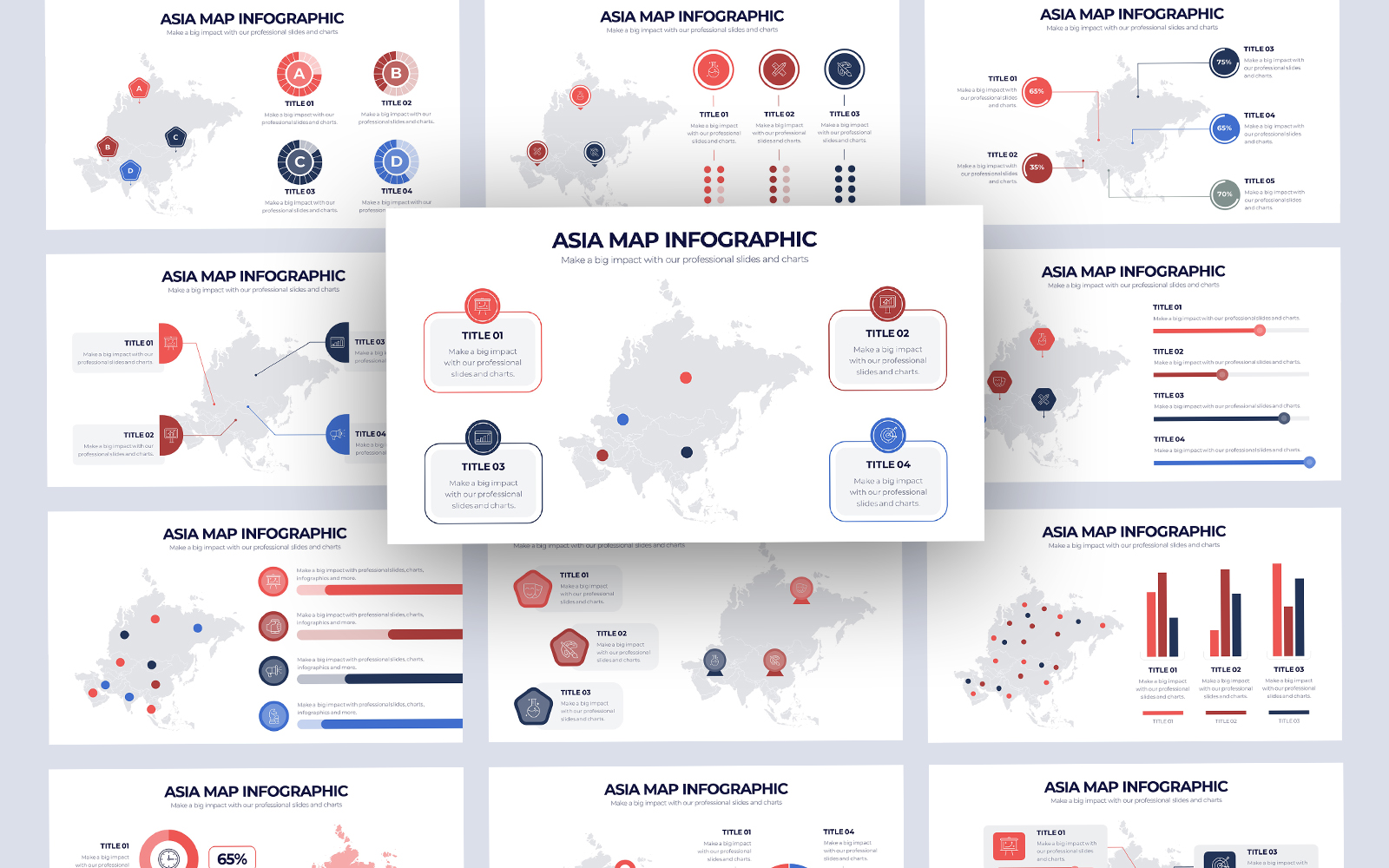 Asia Map Vector Infographic Google Slides Template