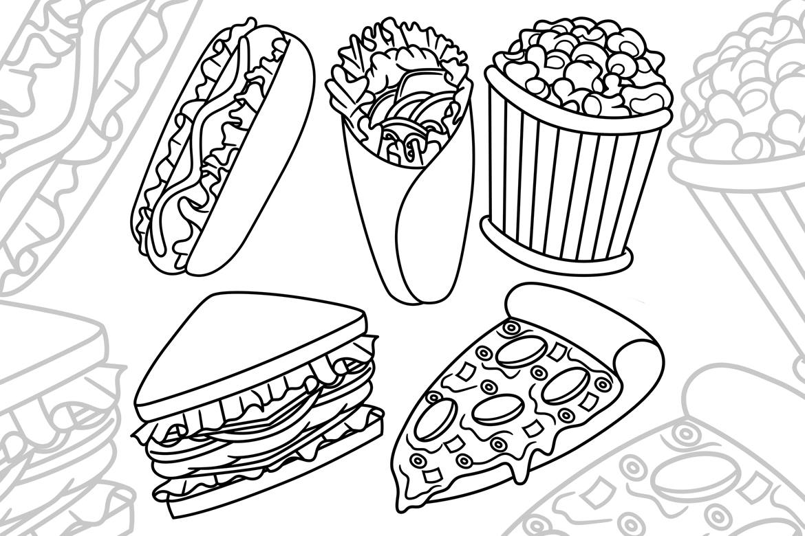 Fast Food Doodle Pack Vector Illustration #02