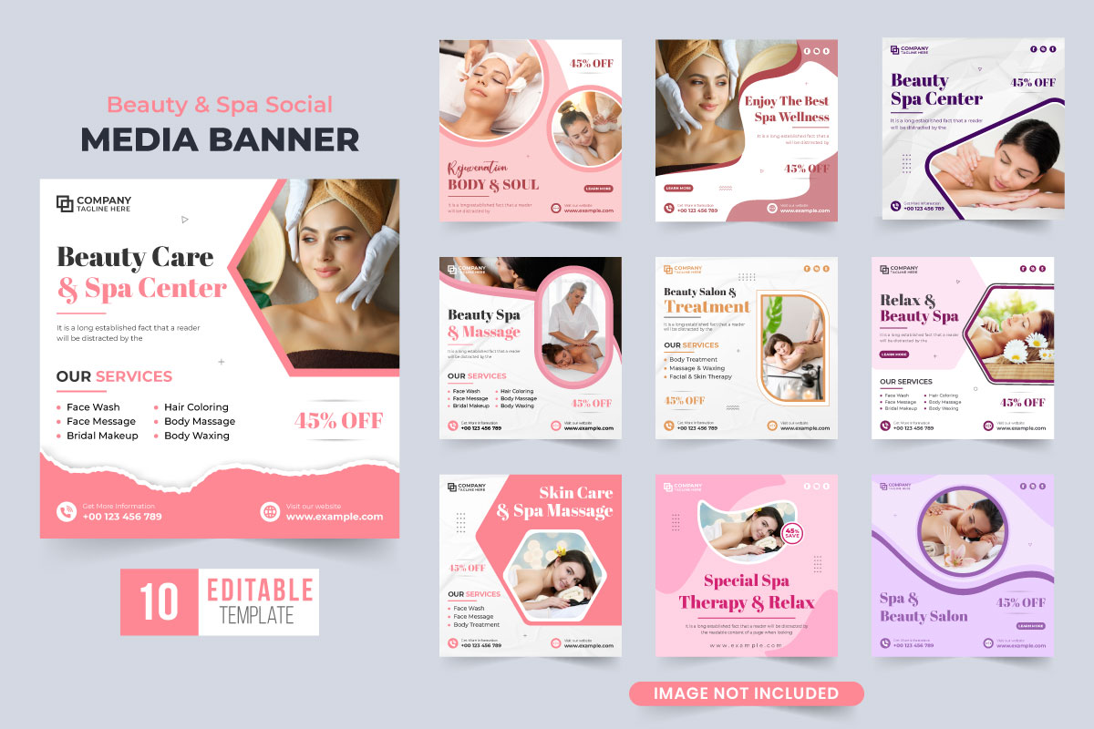 Spa and Salon promotion template set