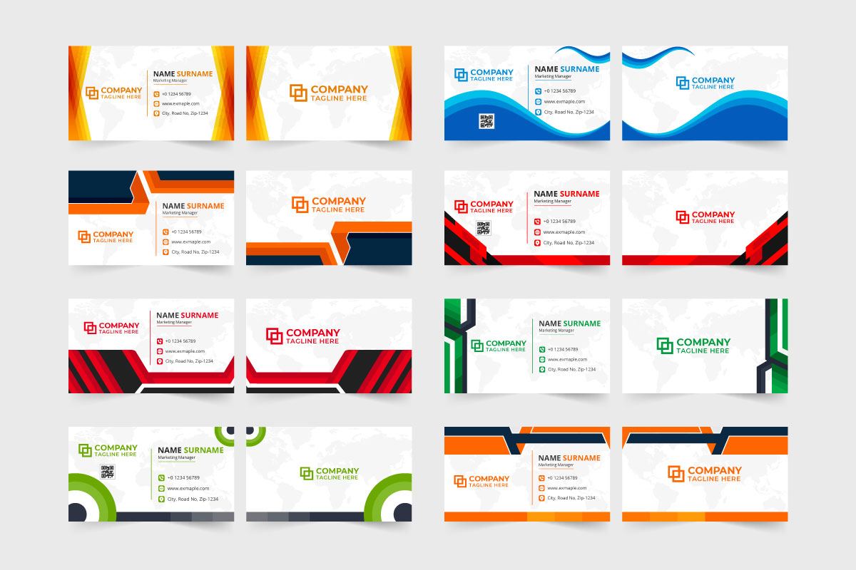 Employee visiting card template set