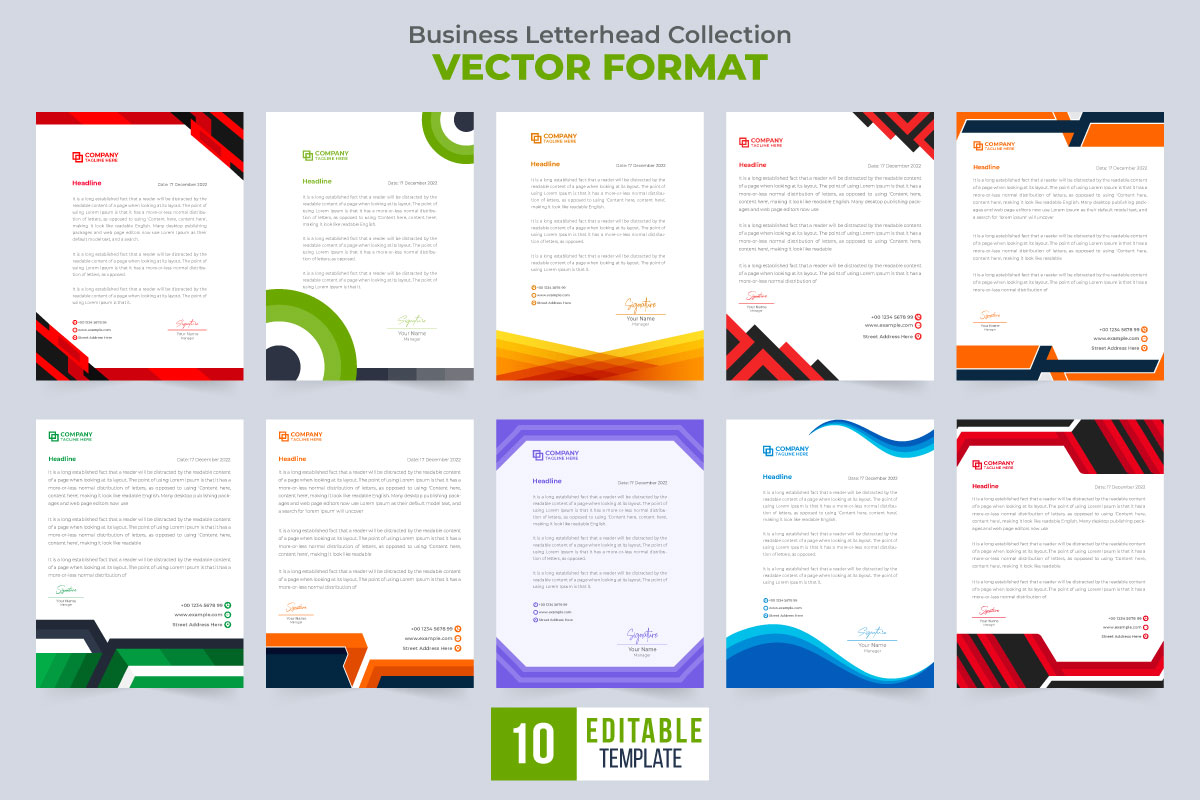 Letterhead template collection vector