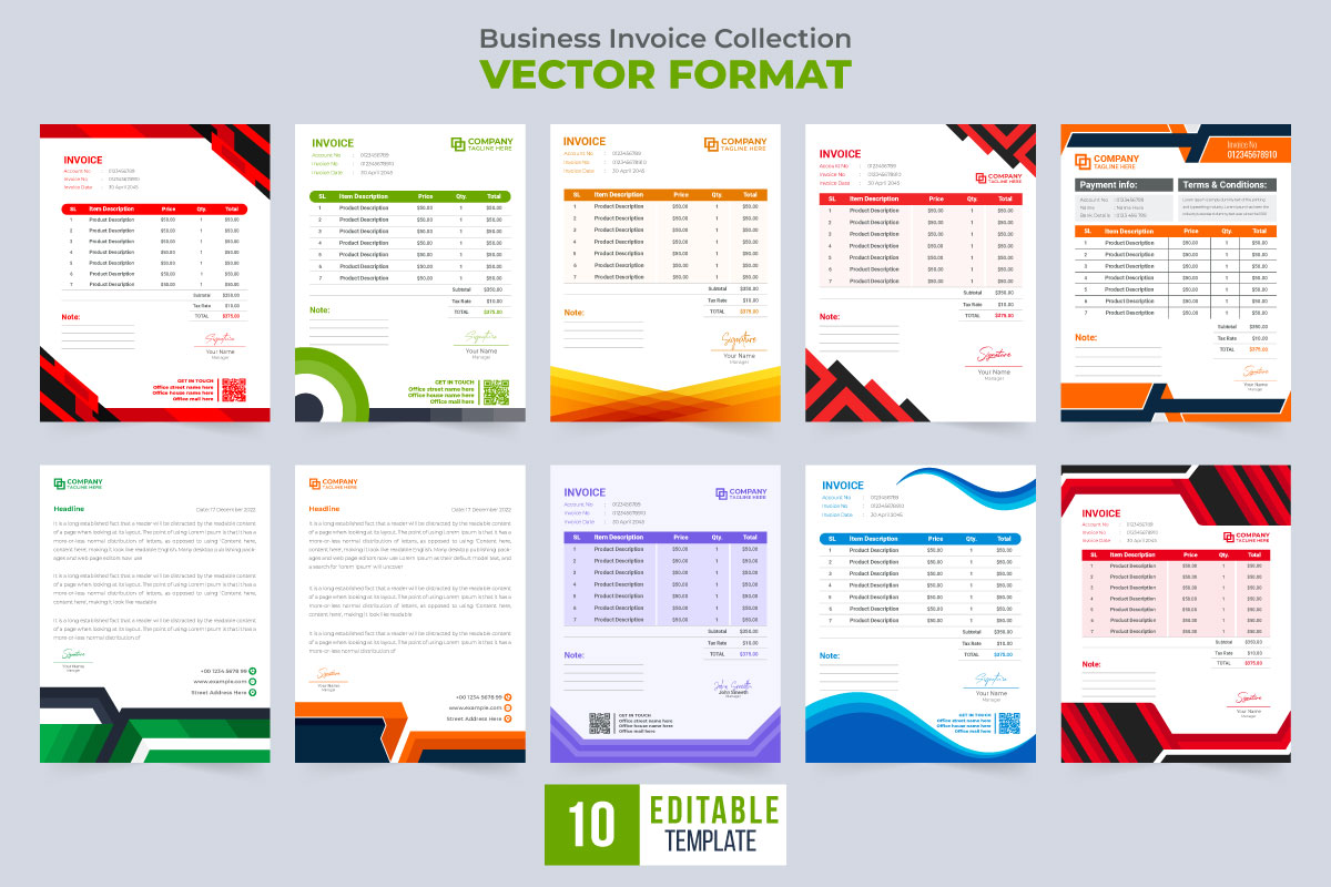 Corporate invoice and receipt template