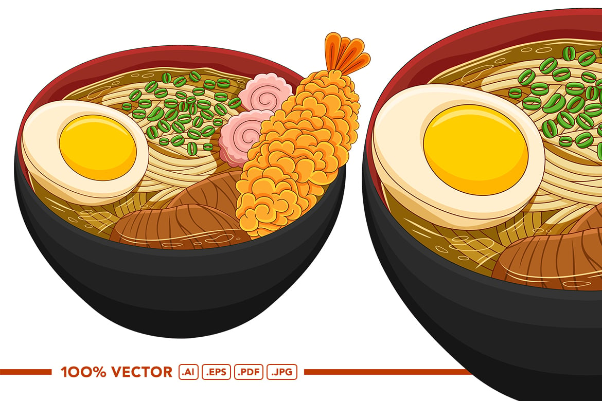 Udon Vector in Flat Design Style