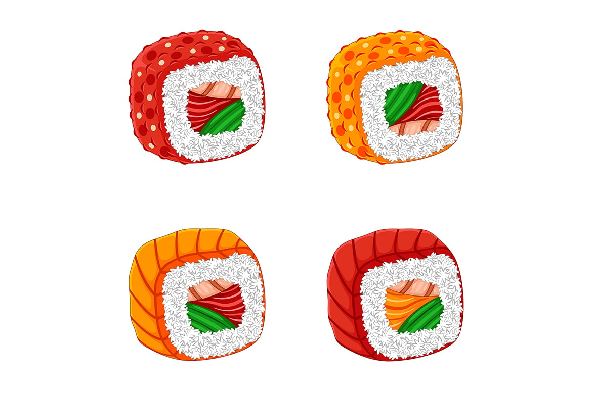 Sushi Vector in Flat Design Style #01