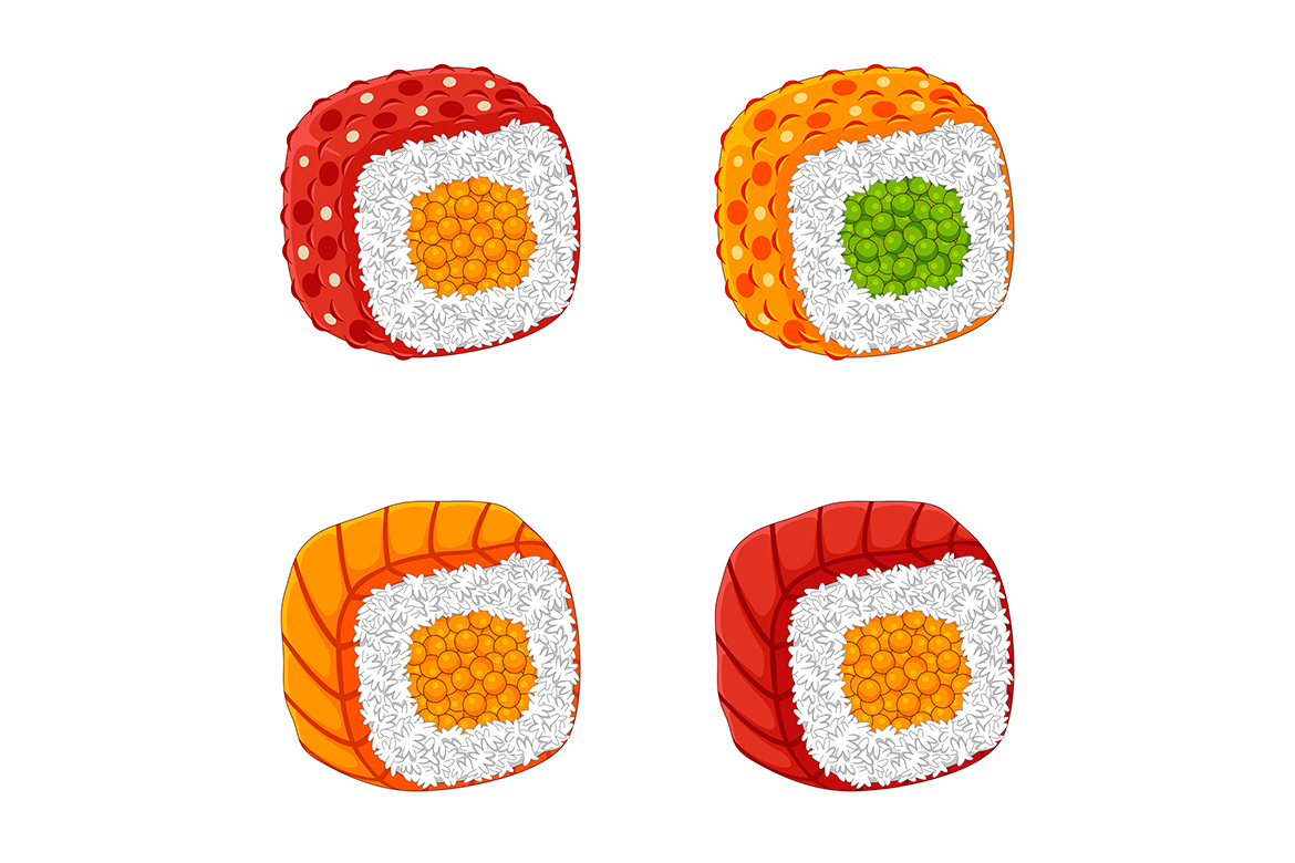 Sushi Vector in Flat Design Style #03