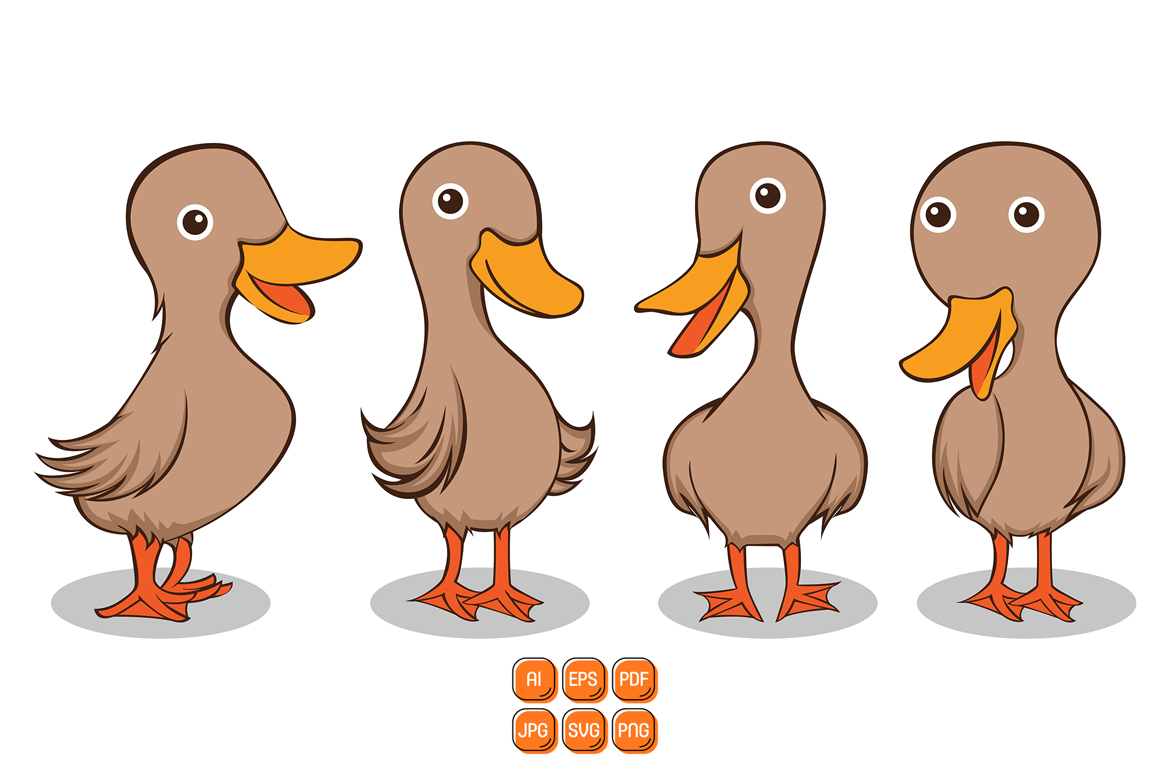 Cute Duck Vector Illustration Set #01